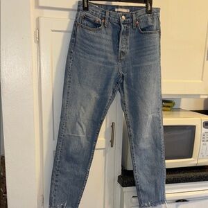 Levi's wedgie fit button fly Classic Blue Jeans 27